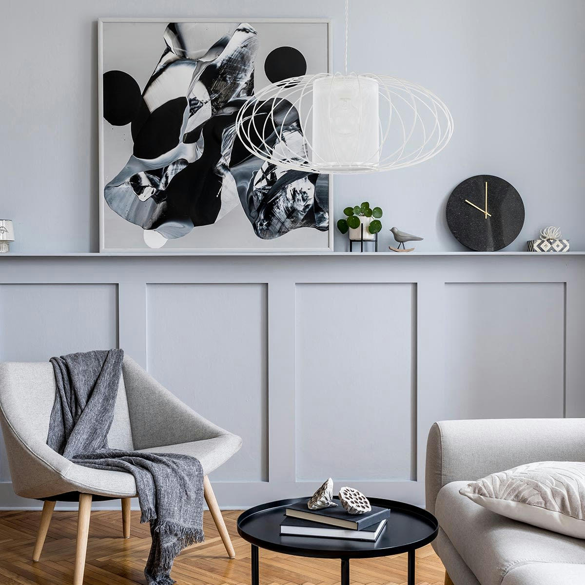 ELIPSA - Suspension en métal blanc