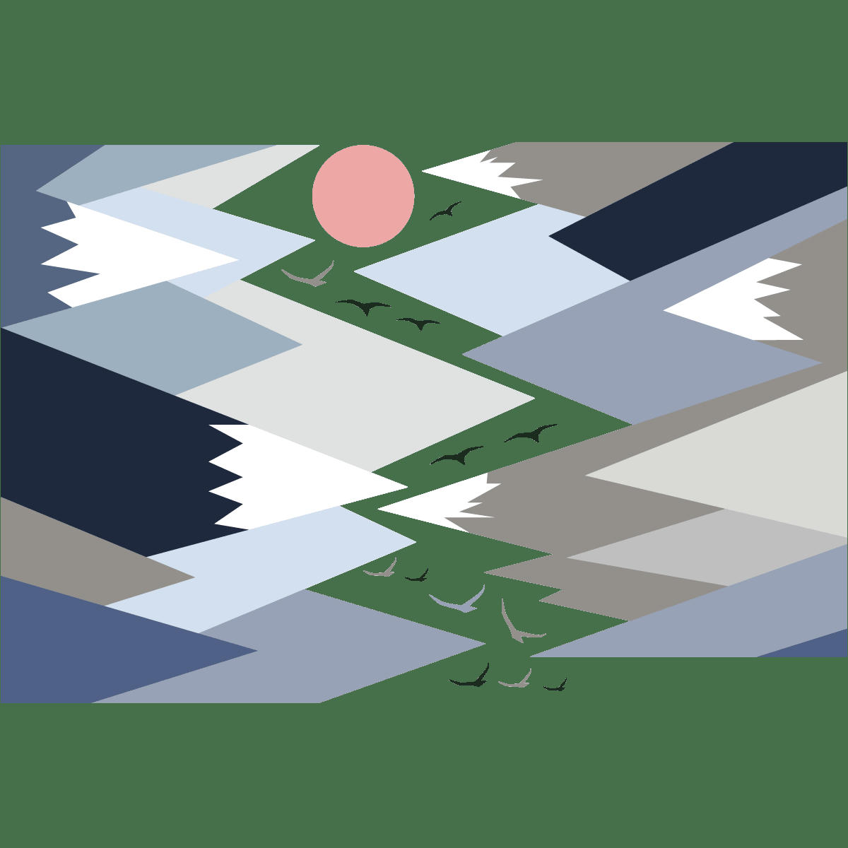 - Stickers enfant montagnes scandinaves stanka 60x90cm