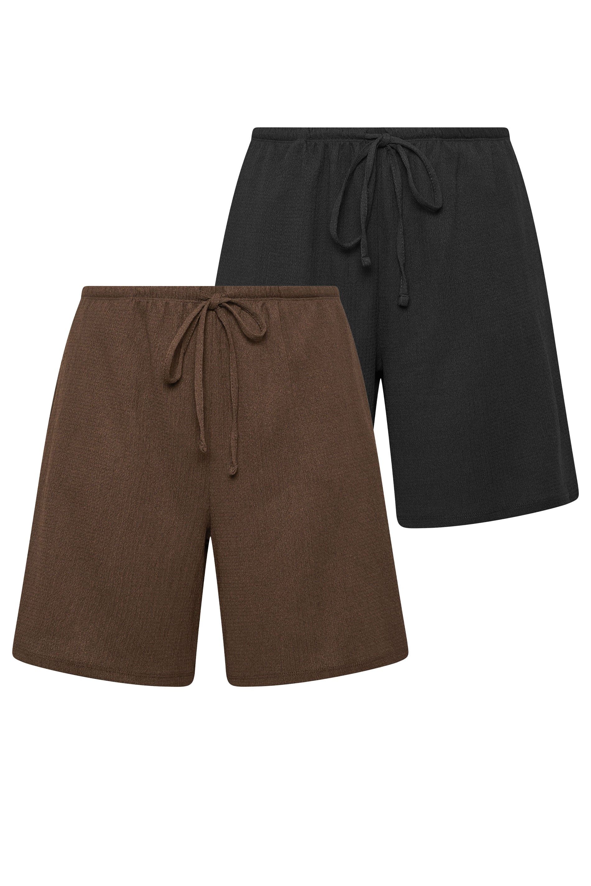 Yours 2 Pack Crinkle Shorts