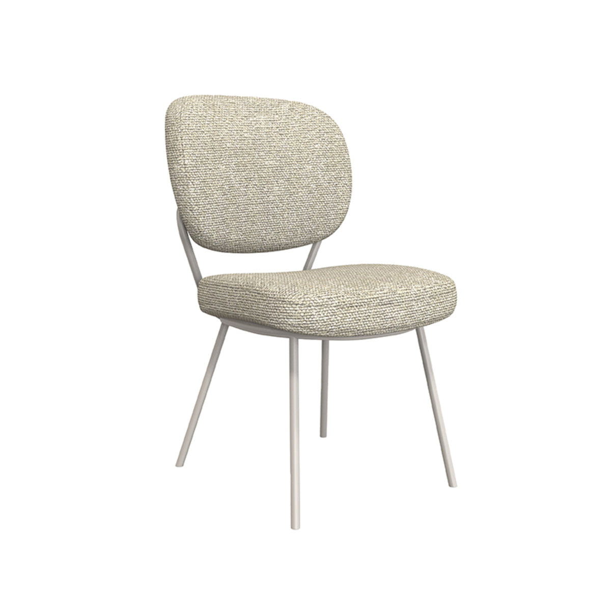 LABEL51 Eetkamerstoel Singapore - Naturel Bouclé - Set van 2