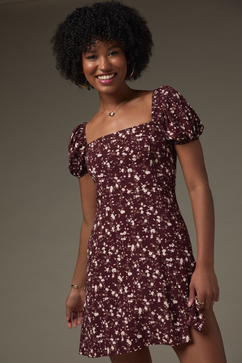 Tabitha Puff Sleeve Floral Mini Dress