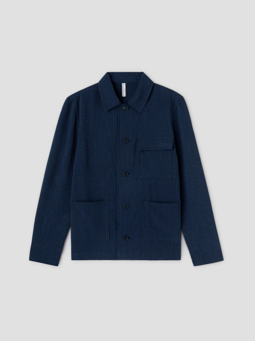 Veste regular col chemise en seersucker