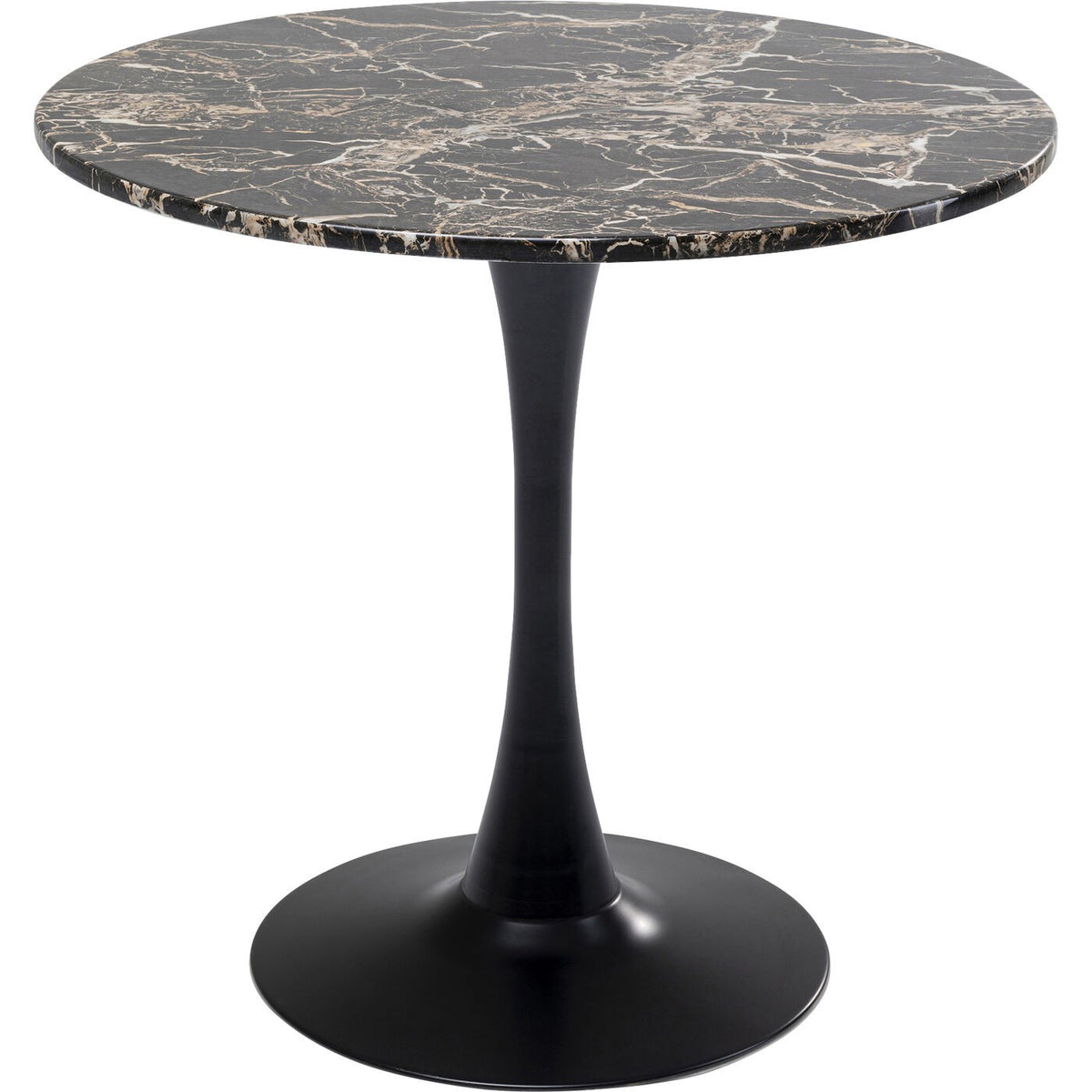 Kare Design Eettafel Schickeria Ø80cm zwart marmerprint