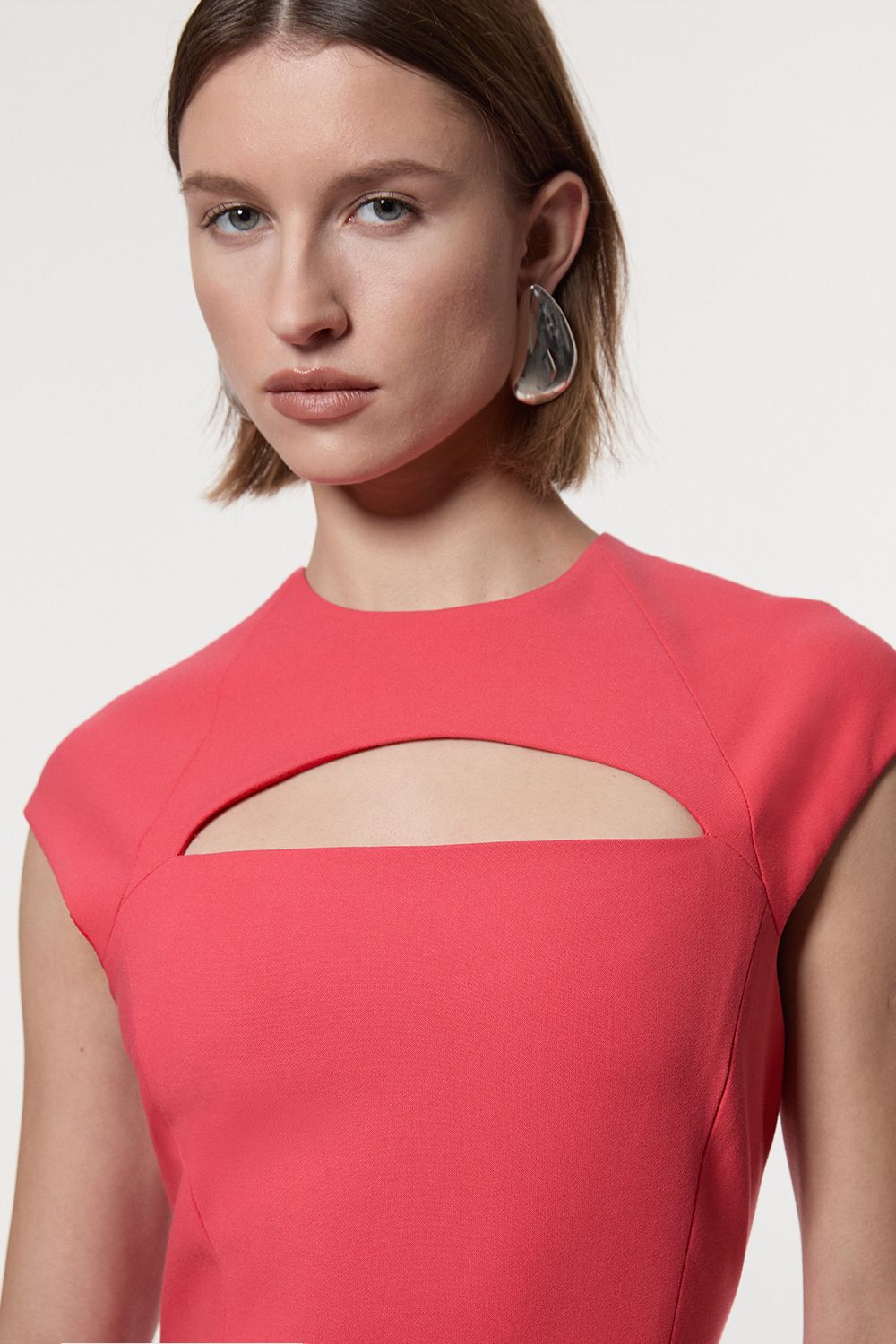 KarenMillen Compact Stretch Full Skirted Tailored Midaxi Dress