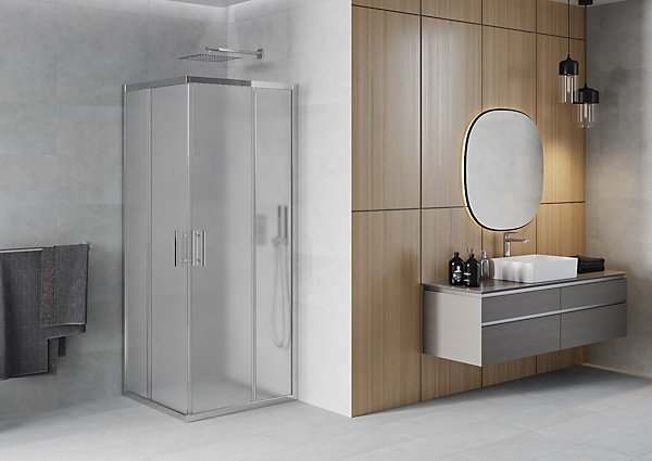 Mexen Rio cabine de douche carrée 80 x 80 cm, givrée, chrome - 860-080-080-01-30