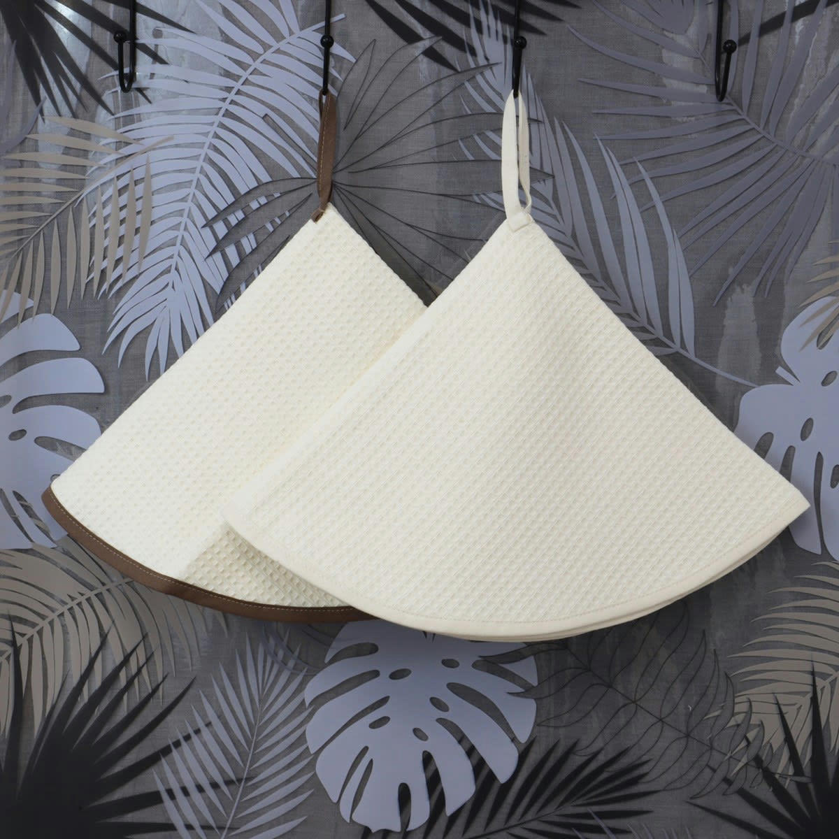 AMBIANCE - Lot de 2 essuies mains en coton ecru