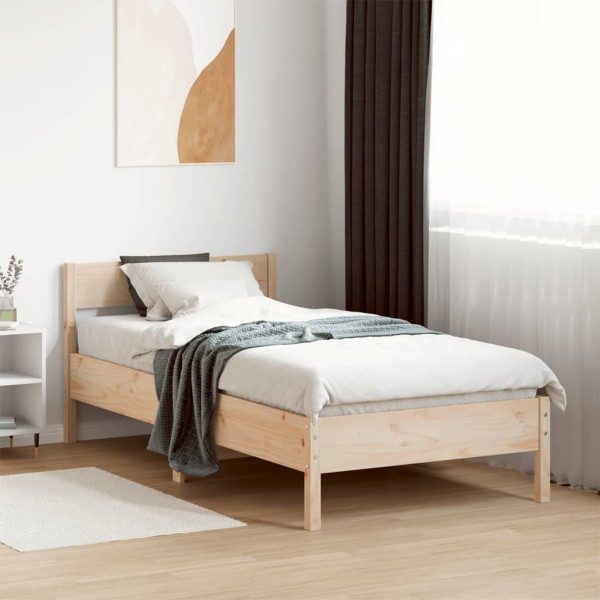 Rama łóżka bez materaca 75x190 cm lite drewno sosnowe