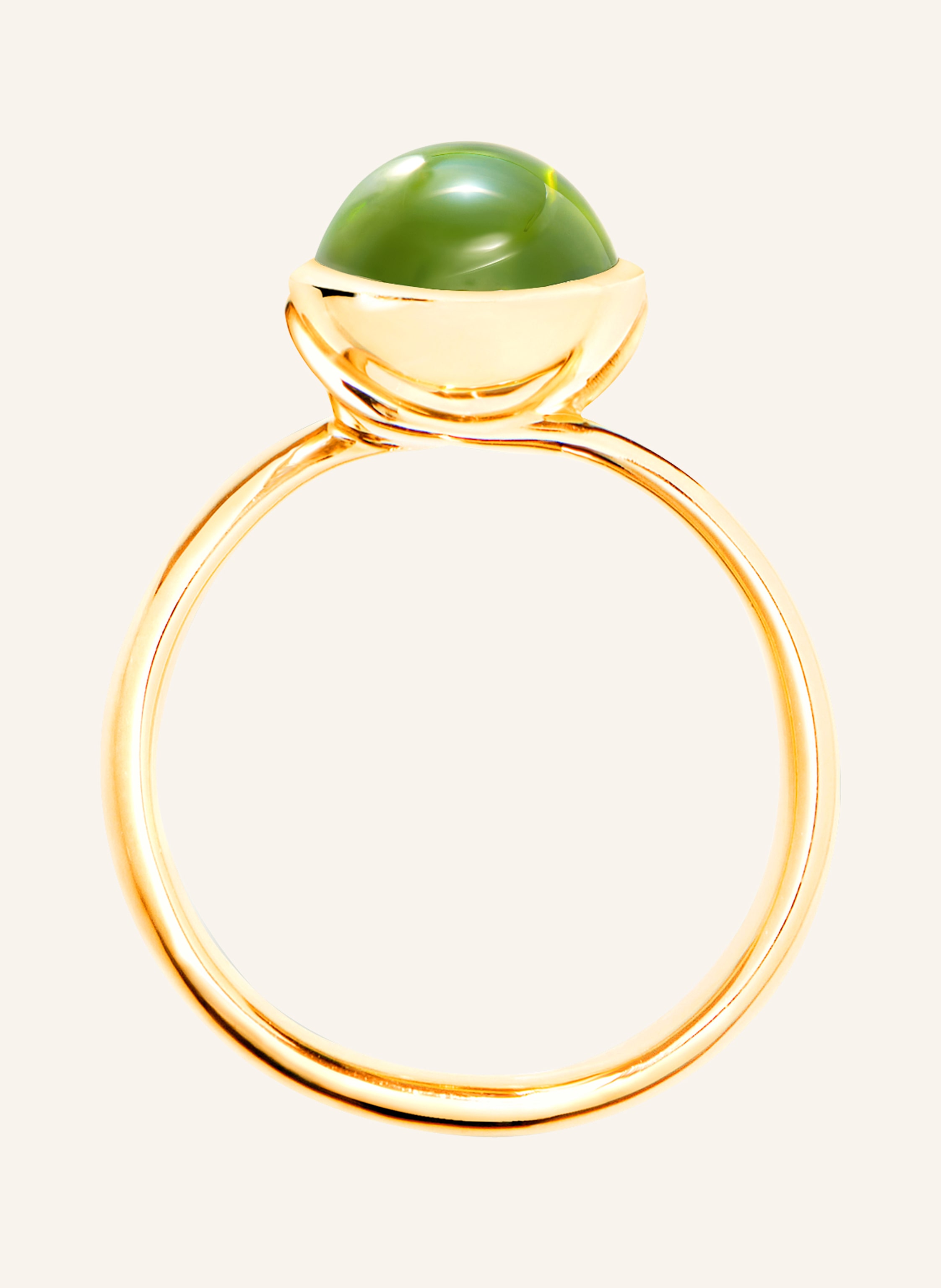TAMARA COMOLLI Ring RING BOUTON SMALL PERIDOT aus 18K Gelbgold mit Peridot