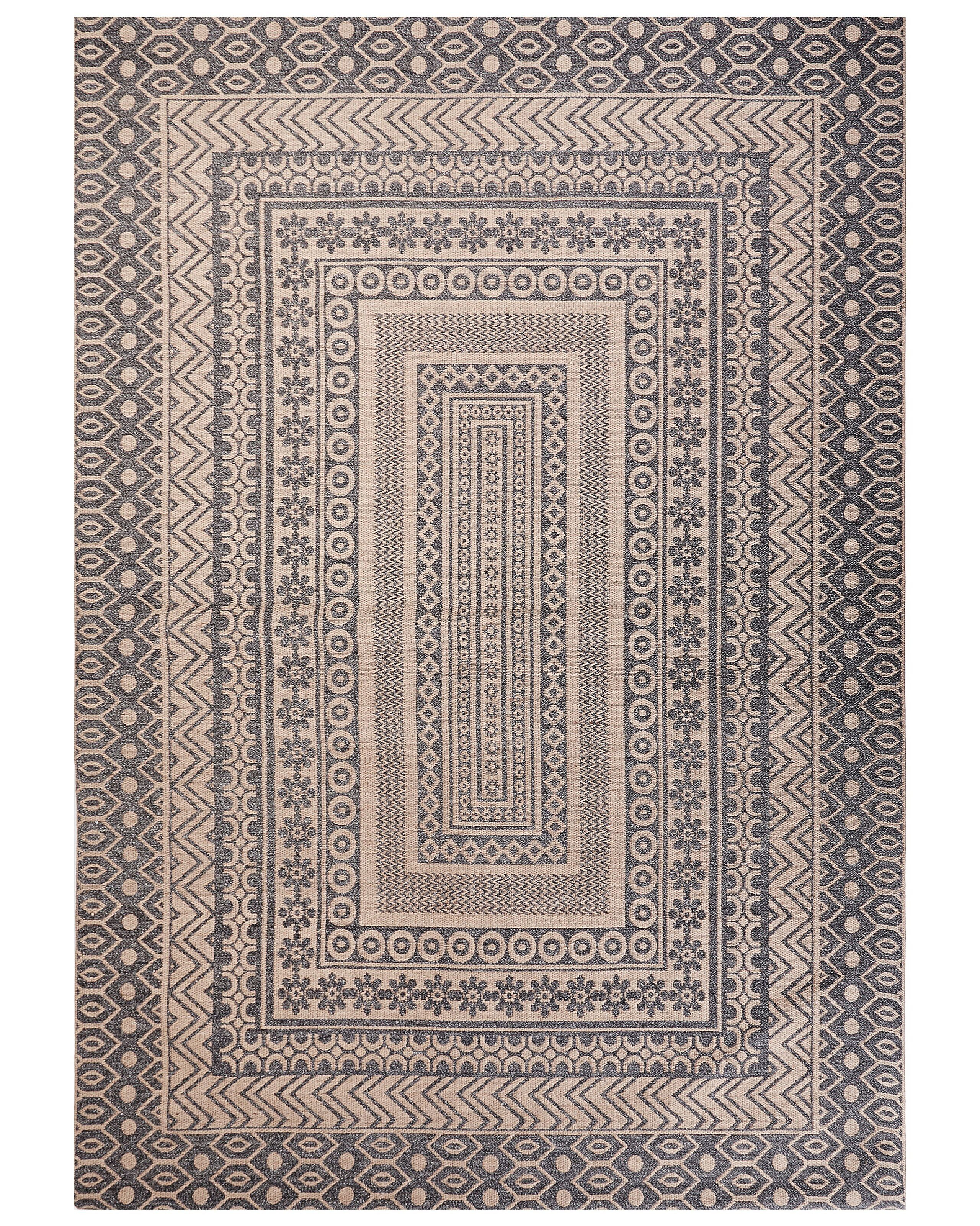 Dywan wzór geometryczny 160 x 230 cm beżowo-szary