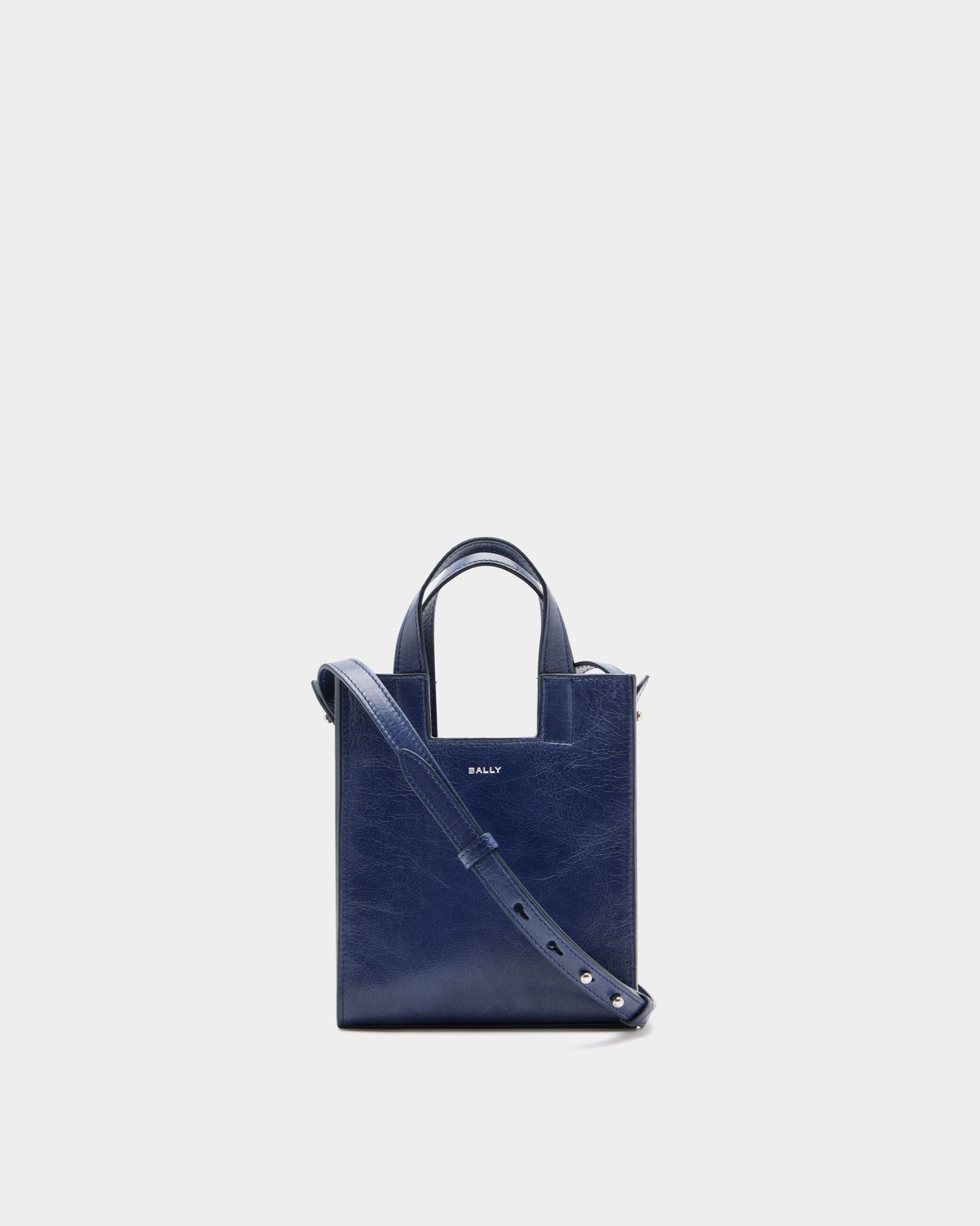 Kleine Tote Bag Easy Bally Aus Leder In Navy Blue