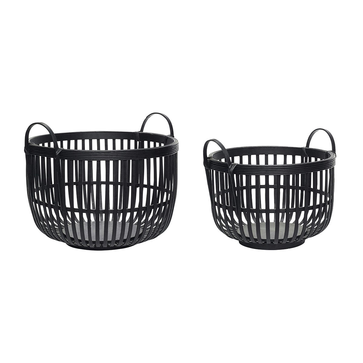 ALCHEMY - Panier en rotin noir (x2)