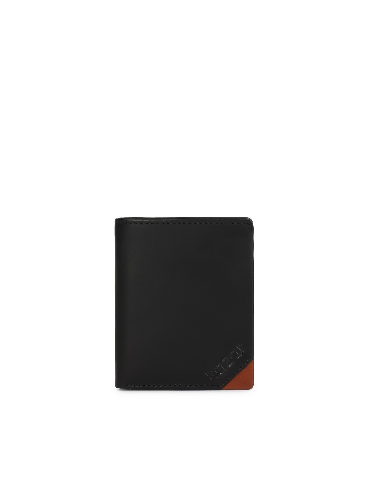 Black wallet with brown insert