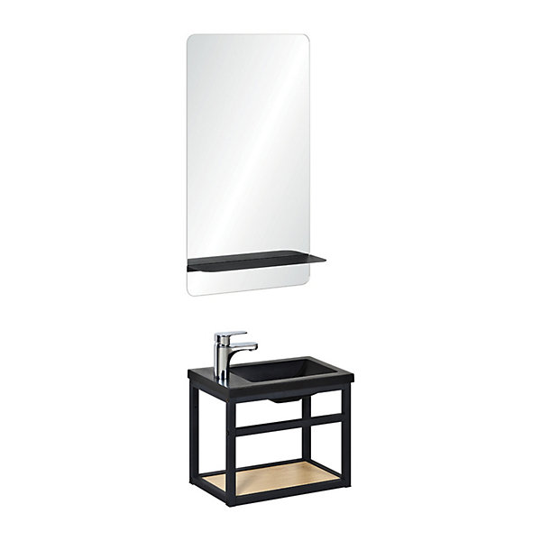 Meuble lave-mains SAO   robinet chromé   miroir