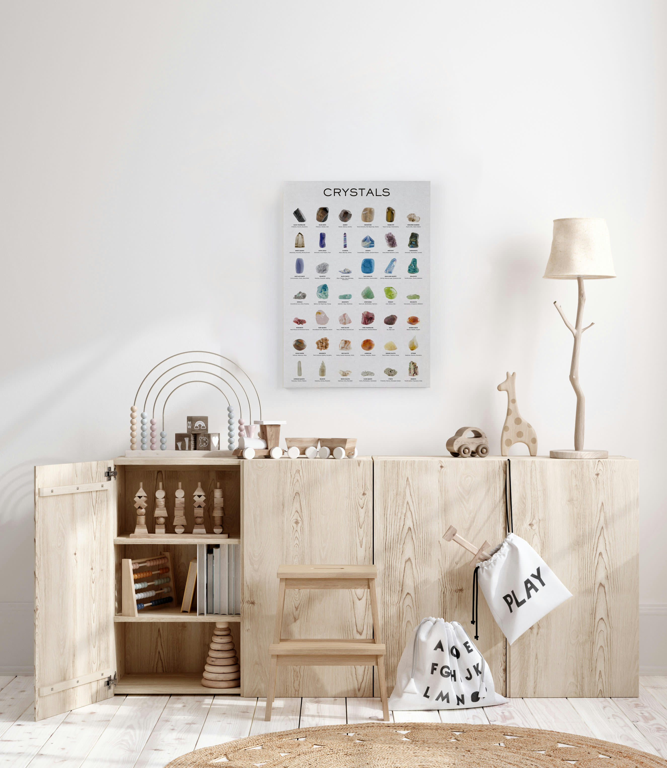 CRYSTALS - Peinture sur toile 60x40 Imprimé Cristaux