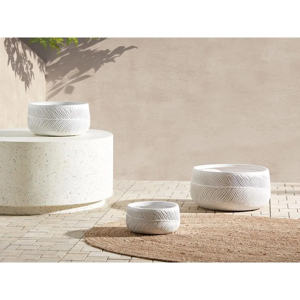 FTERO - Bloempot - Wit - 43 x 43 x 23 cm - Kleivezel