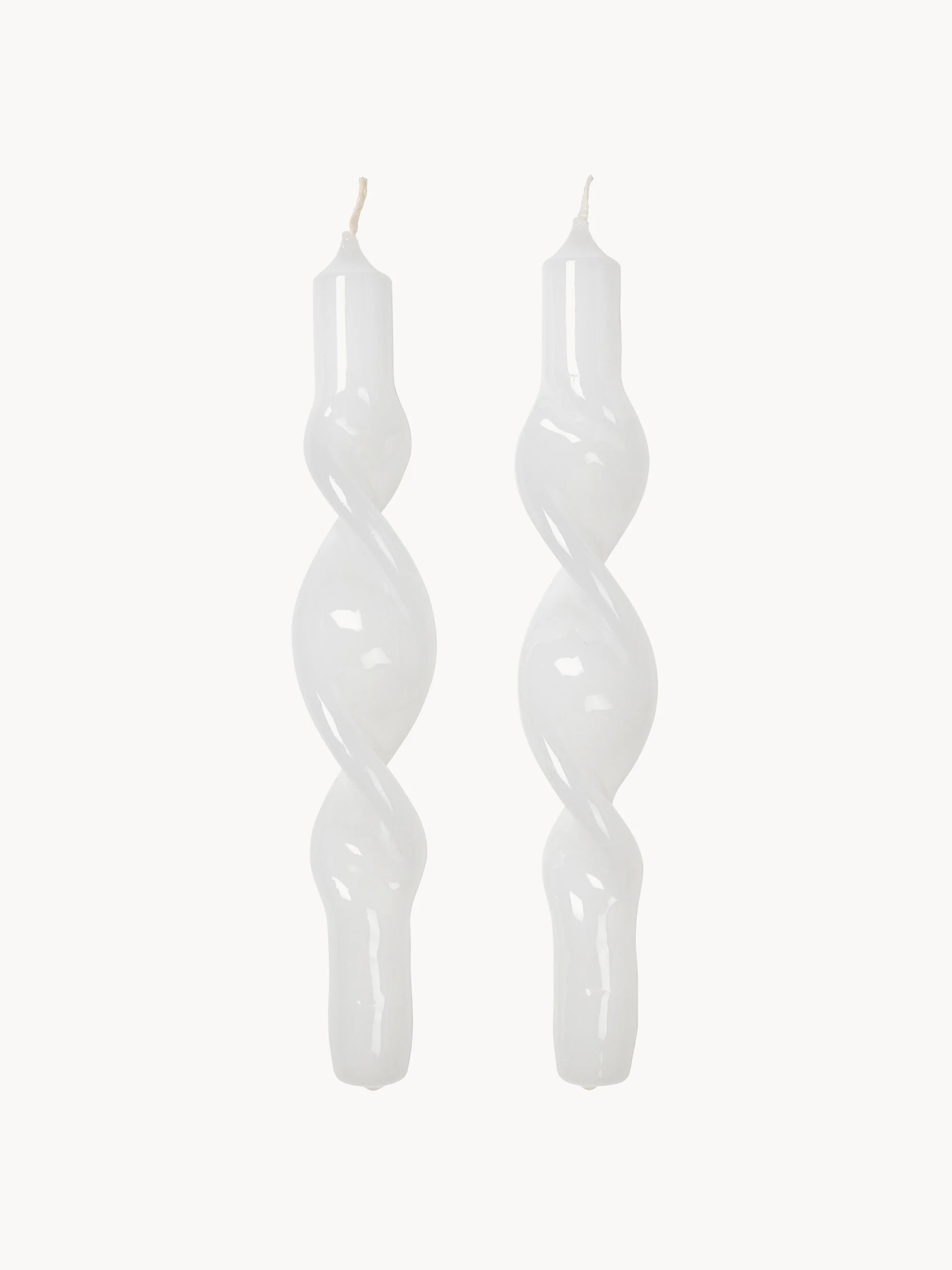 Handgefertigte Stabkerzen Twist, 2er-Set