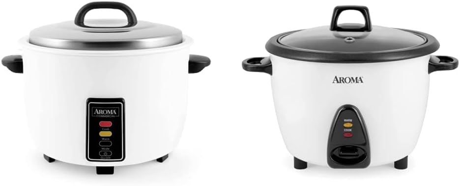 Aroma Housewares Commercial Rice Cooker and Food Steamer Bundle (ARC-1033E + ARC-360-NGP)