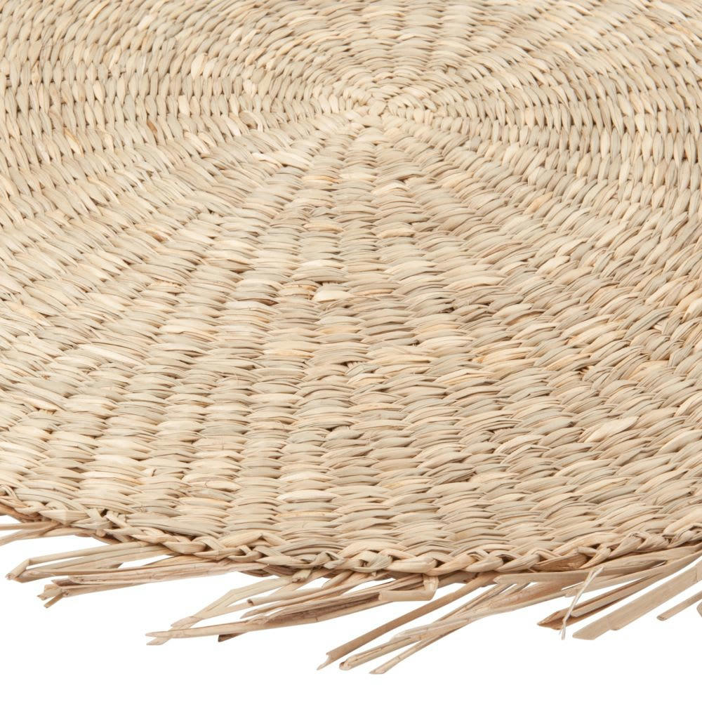 - Set de table à franges en fibre végétale