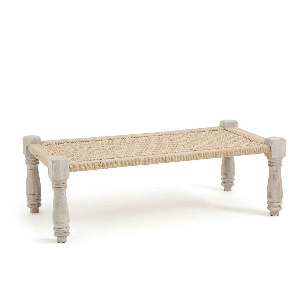 Banc indien en corde et bois de manguier, Adas