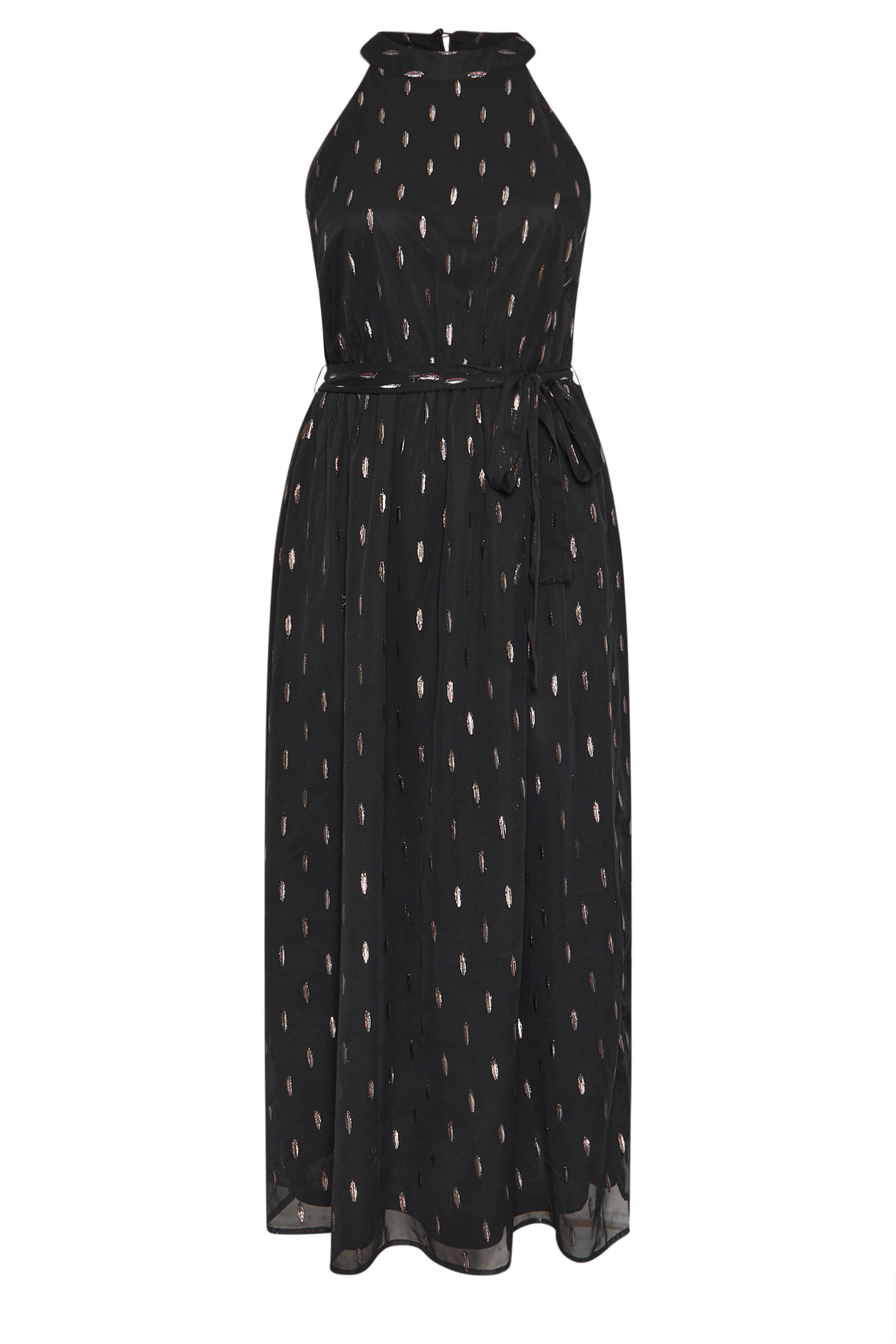 Yours Metallic Halterneck Maxi Dress