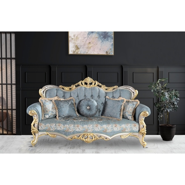 Radja Traditional Style 3 Pieces Living Room Set 1 Sofa 1 Chair 1 Coffe Table