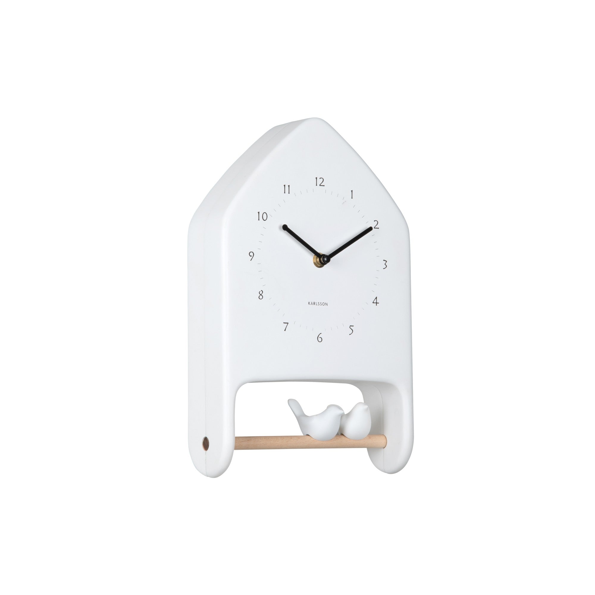 Karlsson wandklok Love Birds - wit - 7.1x20x32cm