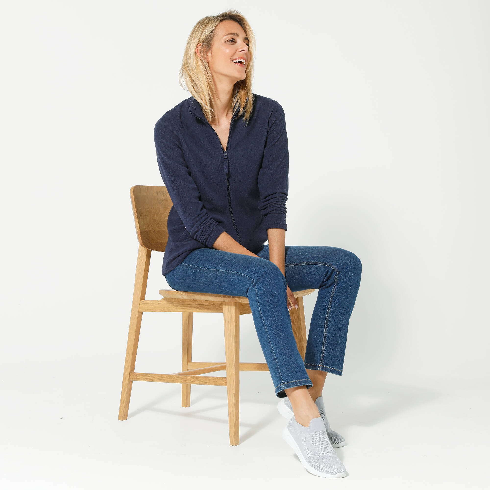 Veste zippée maille polaire, manches longues