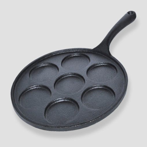SOGA 2X Cast Iron Takoyaki Fry Pan 7 Hole Grill Mold 23cm