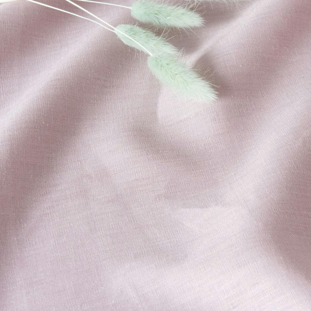- Nappe en lin lavé rose lilas et noir 150x250