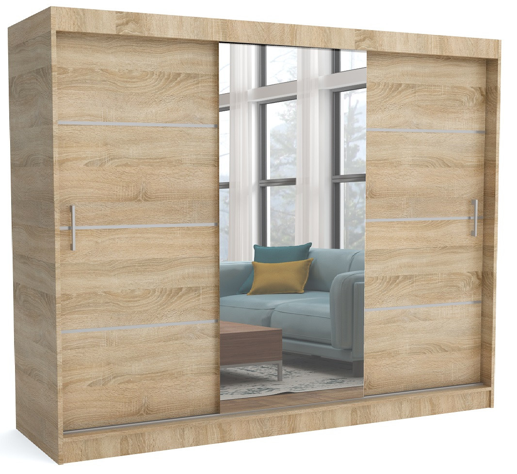 Szafa garderoba przesuwna WINDSOR 240 cm TOMY SONOMA