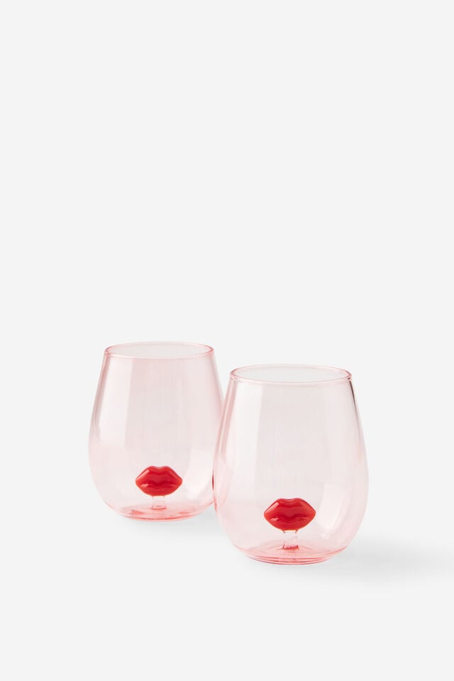 Set Of 2 Glass Icon Tumblers