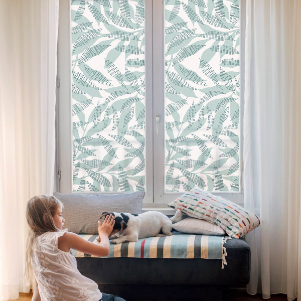 Folia okienna Zielone liście ochrona prywatności 50x100 Wallfluent