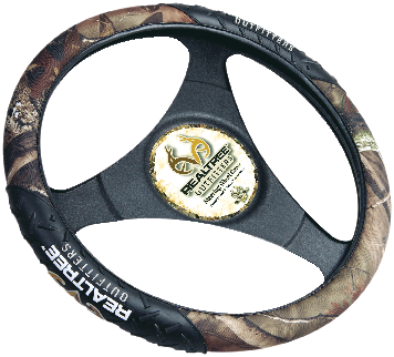 Browning Buckmark Branding Realtree Camo Steering Wheel Cover, Brown