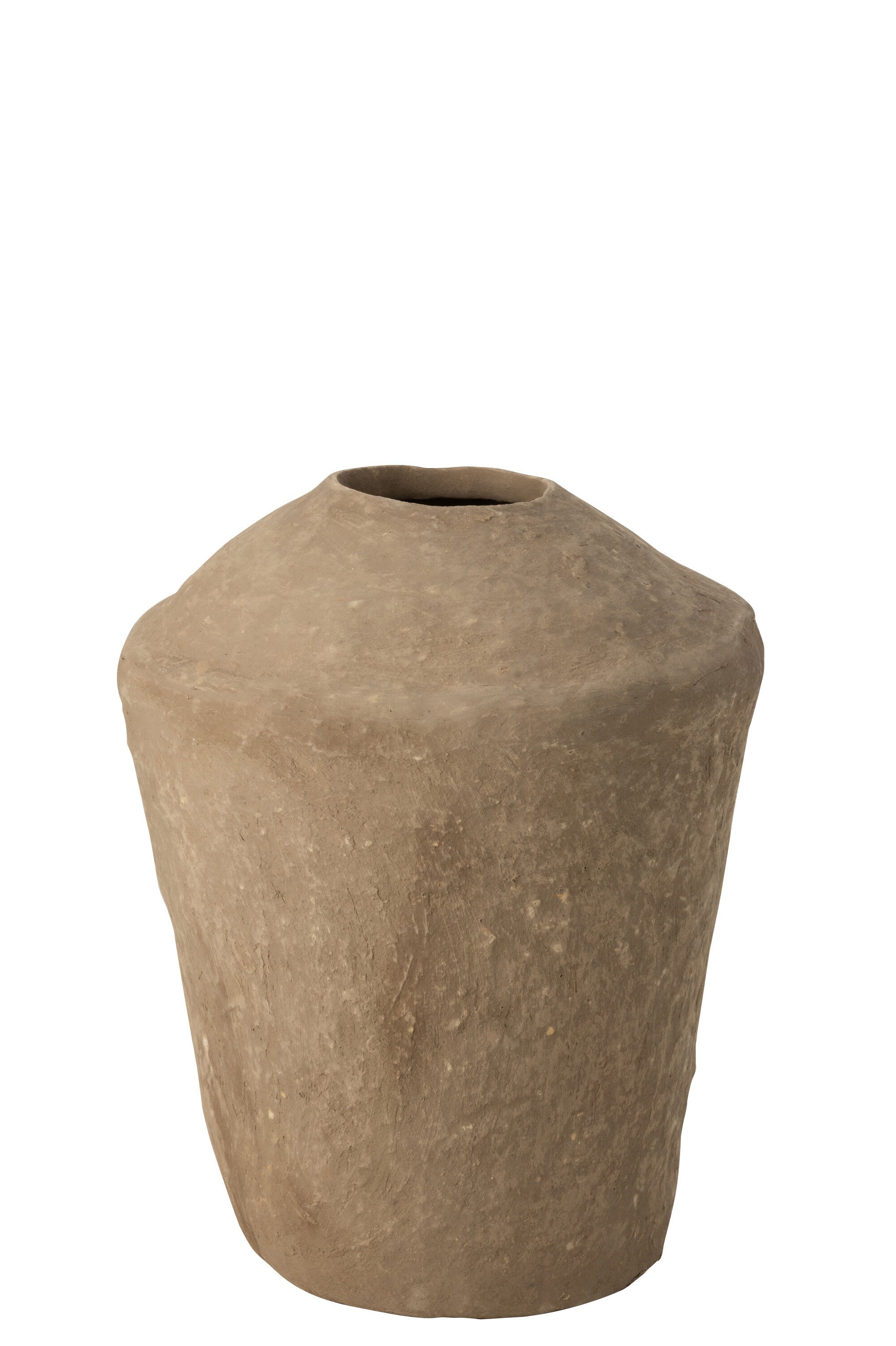 J-Line vaas Large Chad - papier mache - bruin - 58 cm hoog