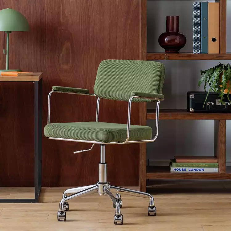 Habitat Ezra Fabric Office Chair - Olive