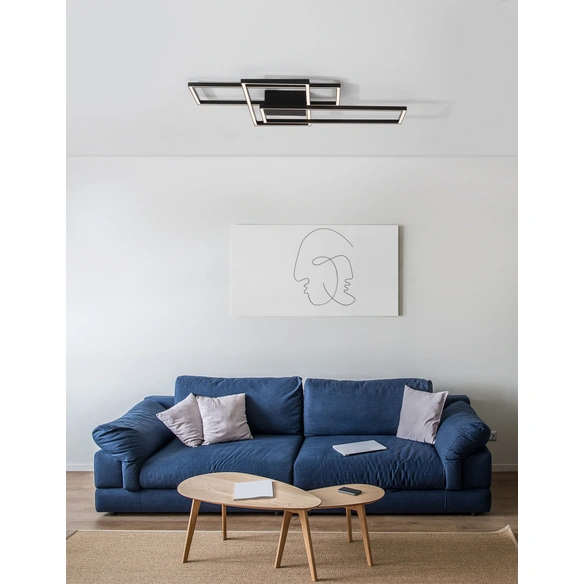 Deckenleuchte »Bilbao«, LED, 55 W, Höhe: 9 cm, schwarz