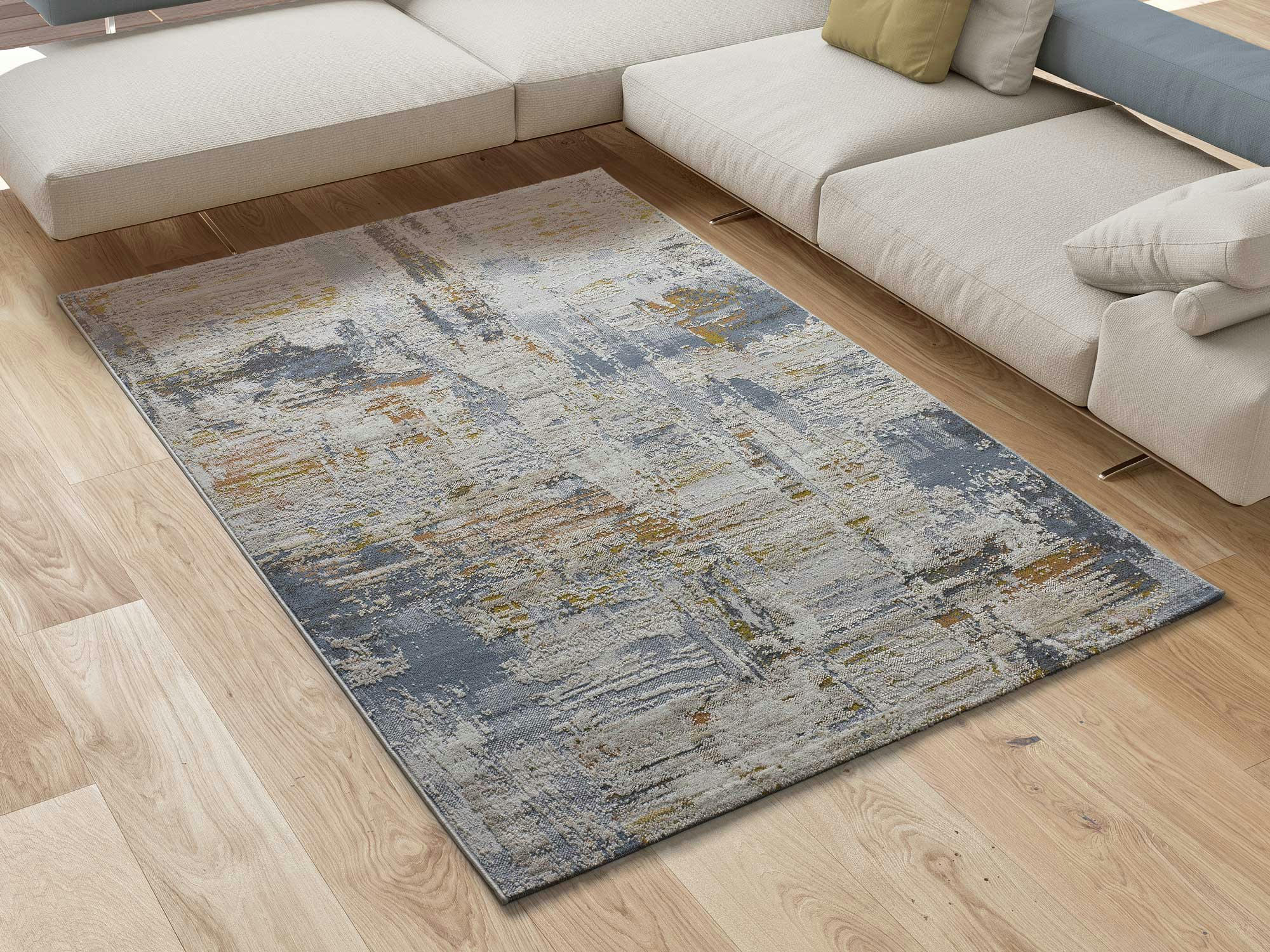 SPRINGS - Tapis abstrait de style vintage multicolore, 77X150 cm