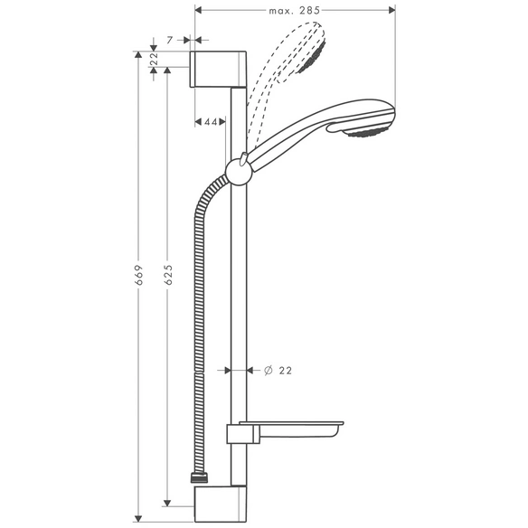 Brause-Set »Crometta 85«, Höhe: 66,9 cm, chromfarben