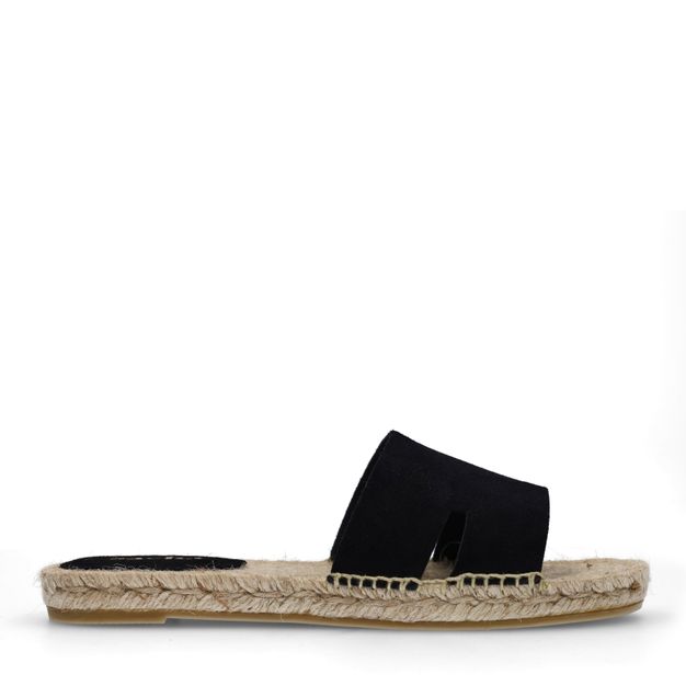 Zwarte suède slippers