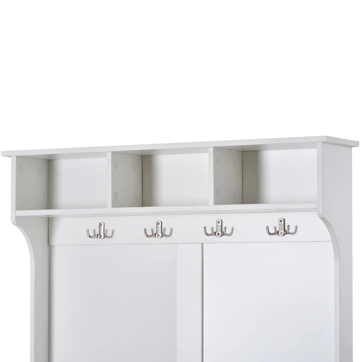 Hall Tree with 4 Hooks and Hinged Lid,Coat Hanger,Storage Bench