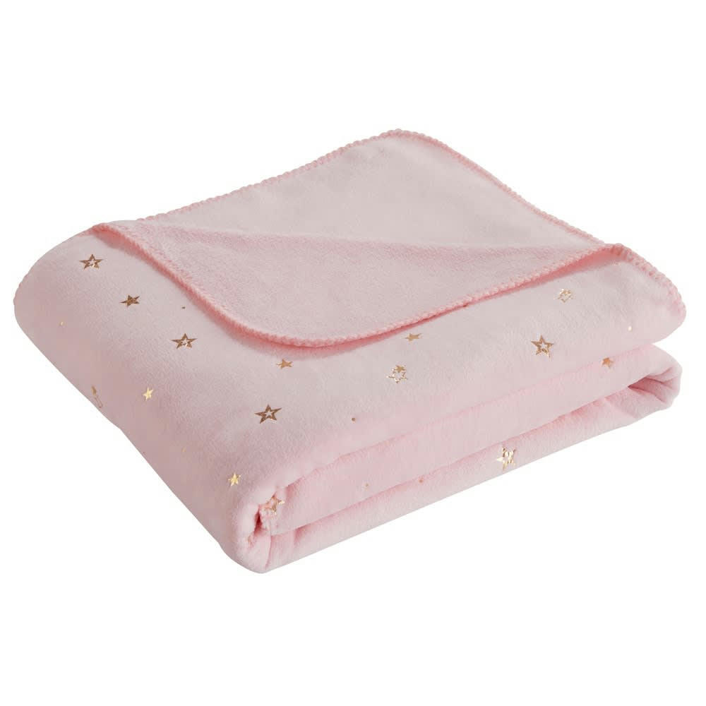 Ysee - Plaid rose motifs étoiles dorées 170x130cm YSEE
