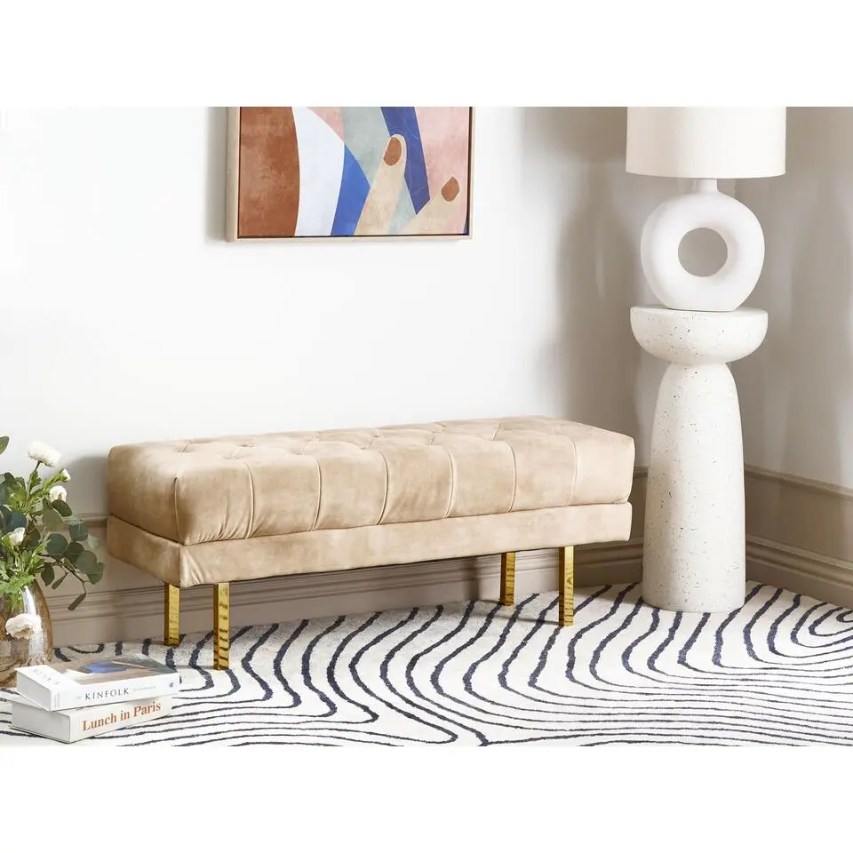 ROSEVILLE - Bankje - Beige - Fluweel