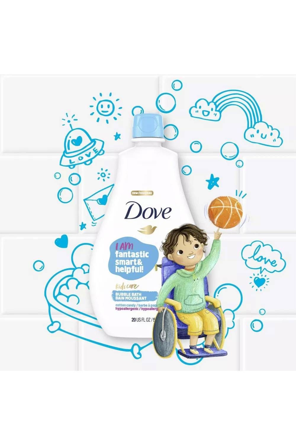 Dove Care Hypoallergenic Awesome 'Bubble Bath', 3x 591ml