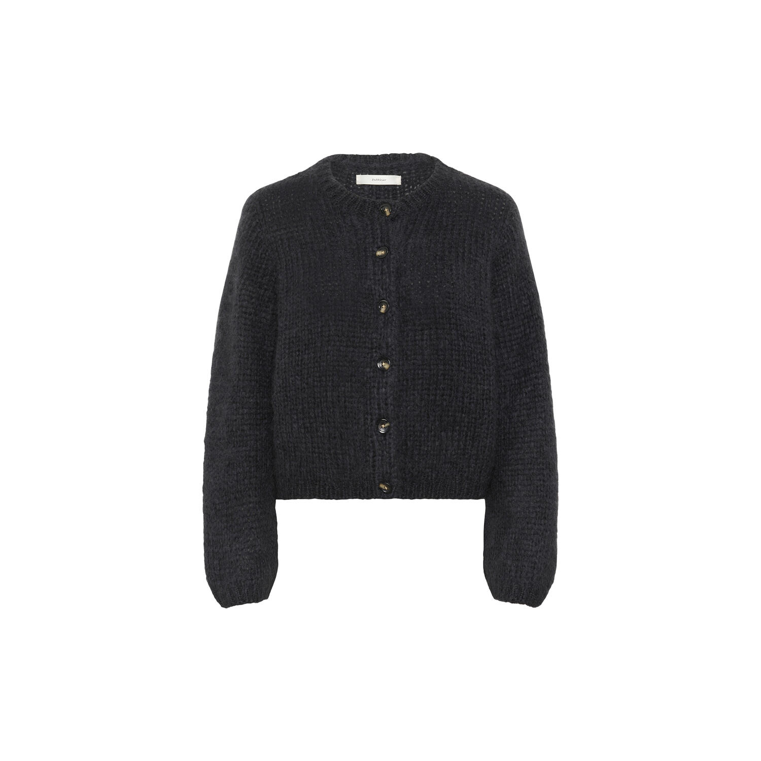 JetraIW Cardigan, dark grey melange