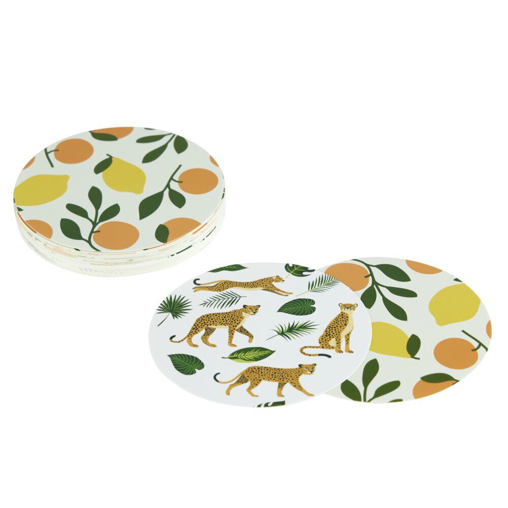 Dessous de verre x40 papier motif nature Ø9cm