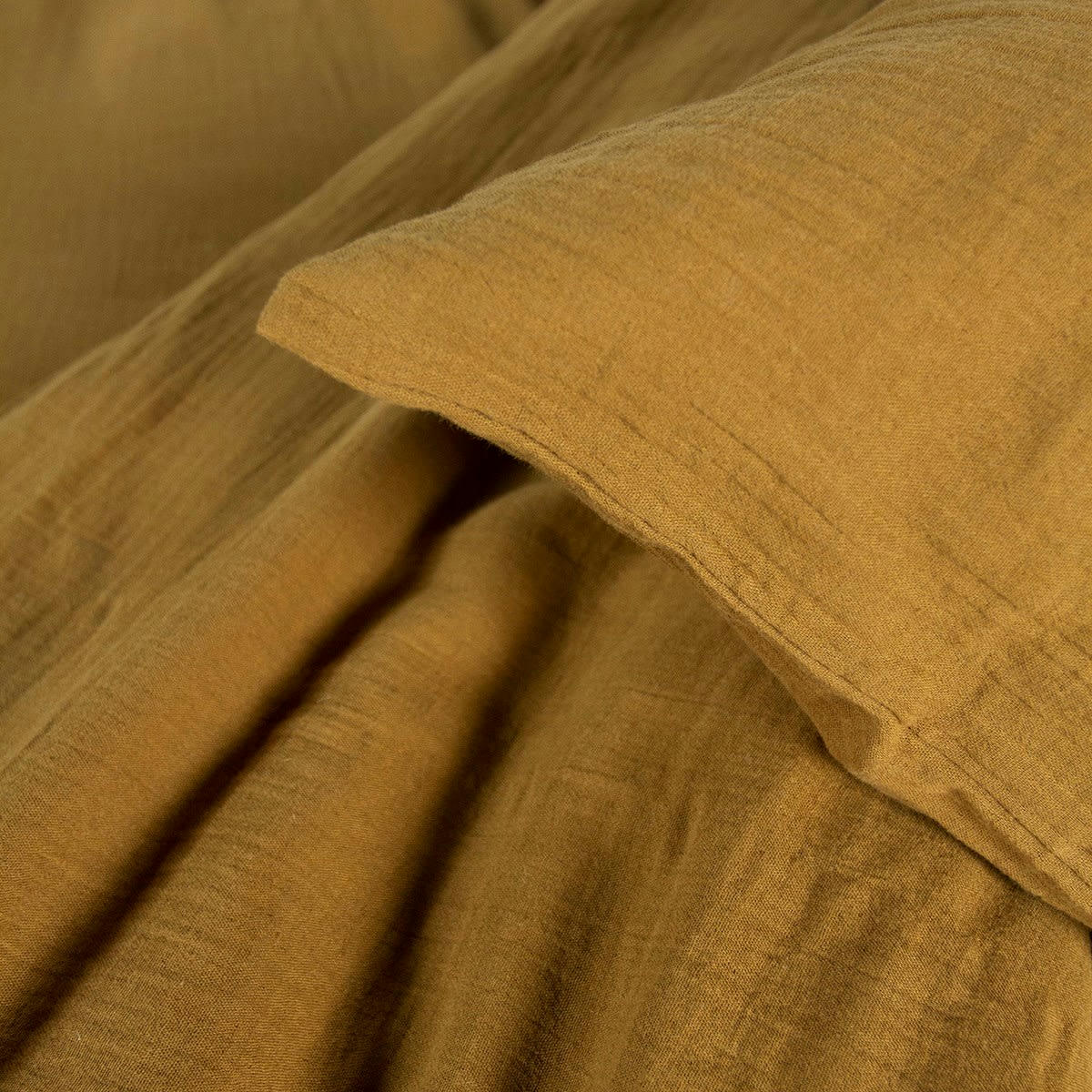 TERANGA SOWETO - Parure de lit 2 personnes uni en Coton Bronze 220x240 cm