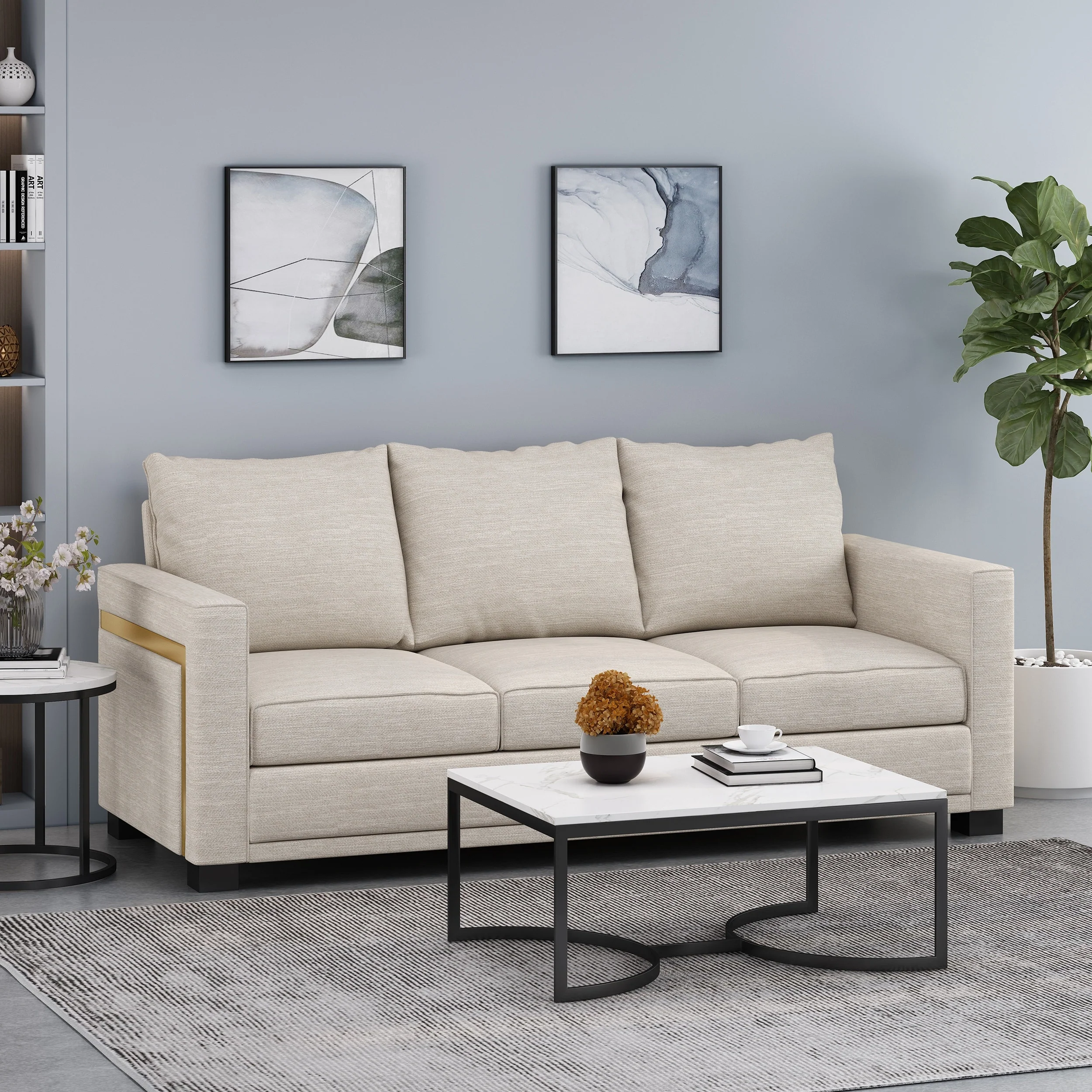 Clarkdale Indoor Upholstered 3 Seater Sofa by Christopher Knight Home