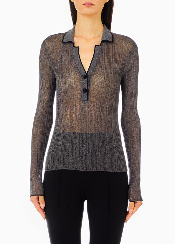 Polo in maglia lurex&reg;