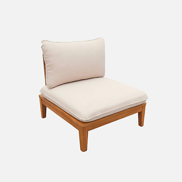 Banquette modulable de jardin bois d'acacia 2 places beige - Yona