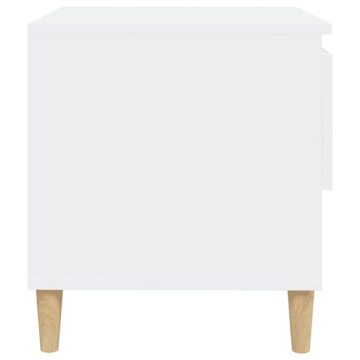 NNEVL Bedside Table White 50x46x50 cm Engineered Wood